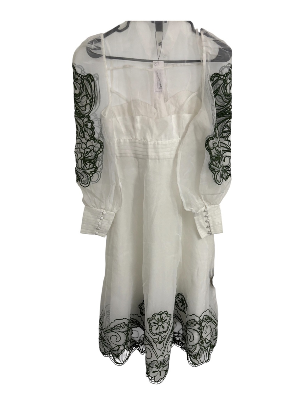 Tall Embroidered Floral Woven Button Up Maxi Dress - Picture 5 of 7